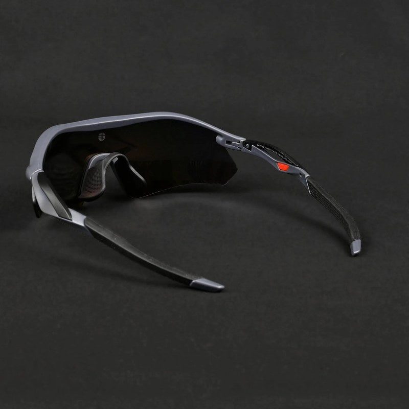 Falcon Grey Large Half Rim Shield Sports Sunglasses for Men & Women — Hashtag Eyewears