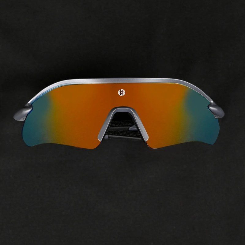 Falcon Grey Large Half Rim Shield Sports Sunglasses for Men & Women — Hashtag Eyewears