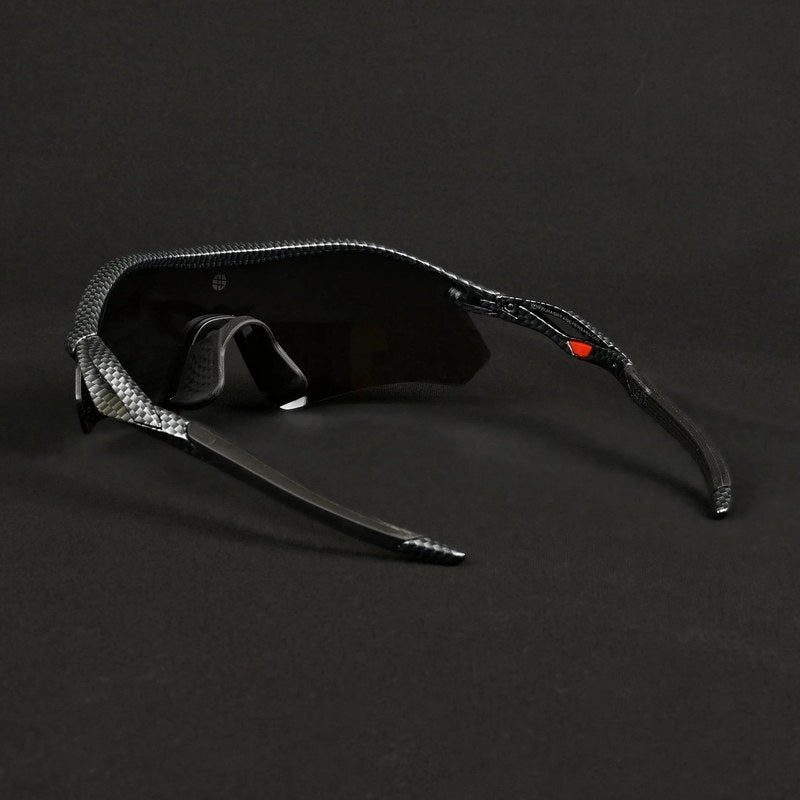 Falcon | Grey Texture Large Half Rim Shield Sports Sunglasses for Men & Women [Mirrored]