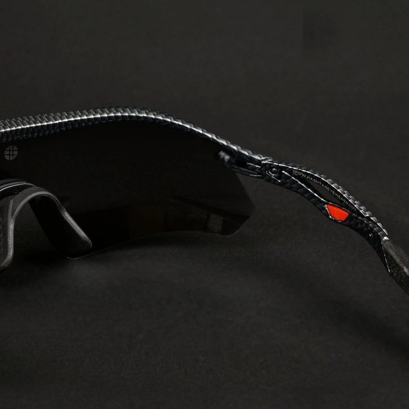 Falcon | Grey Texture Large Half Rim Shield Sports Sunglasses for Men & Women [Mirrored]