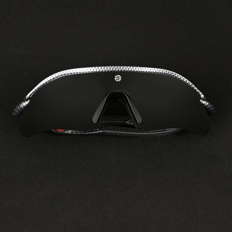 Falcon | Grey Texture Large Half Rim Shield Sports Sunglasses for Men & Women [Mirrored]
