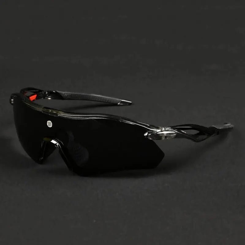 Falcon | Transparent Grey Large Half Rim Shield Sports Sunglasses for Men & Women [Mirrored]