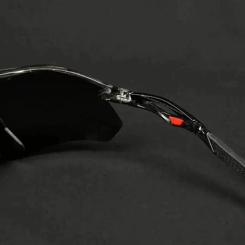 Falcon | Transparent Grey Large Half Rim Shield Sports Sunglasses for Men & Women [Mirrored]