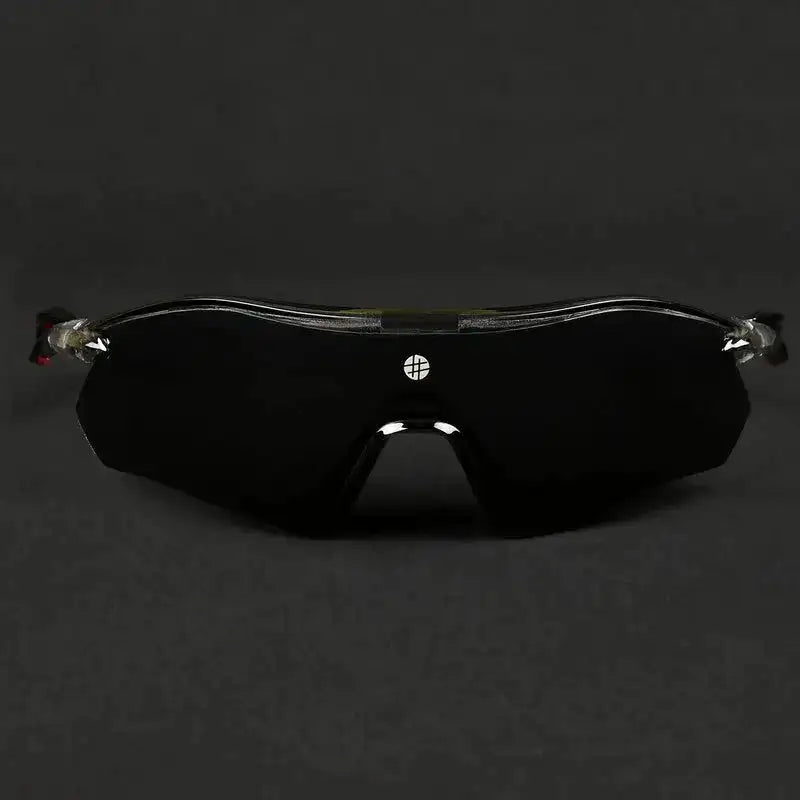 Falcon | Transparent Grey Large Half Rim Shield Sports Sunglasses for Men & Women [Mirrored]