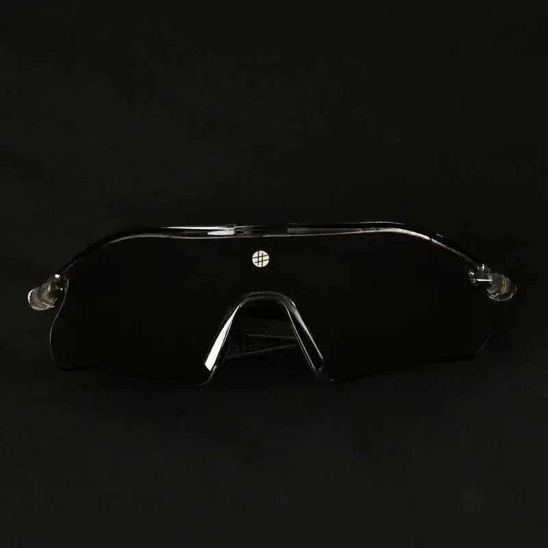 Falcon | Transparent Grey Large Half Rim Shield Sports Sunglasses for Men & Women [Mirrored]