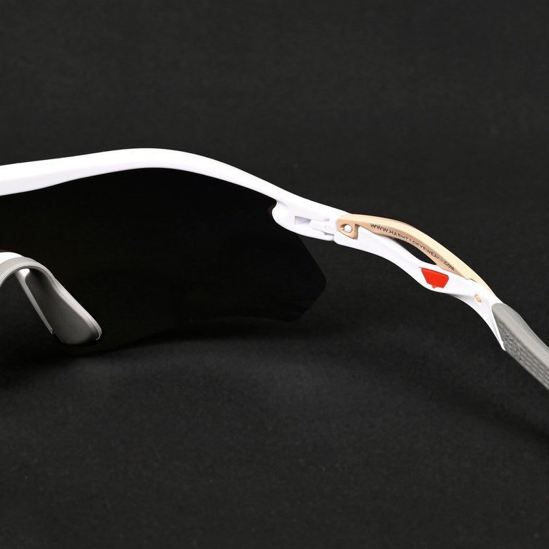 Falcon White Large Half Rim Shield Sports Sunglasses for Men & Women — Hashtag Eyewears