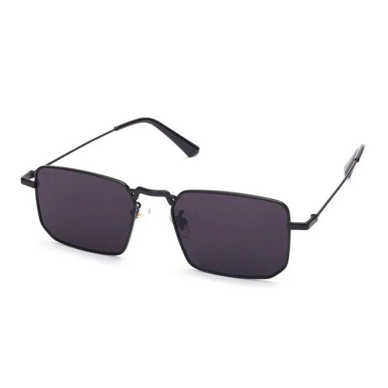 Feryn Black Medium Full Rim Rectangle Sunglasses for Men & Women — Hashtag Eyewears