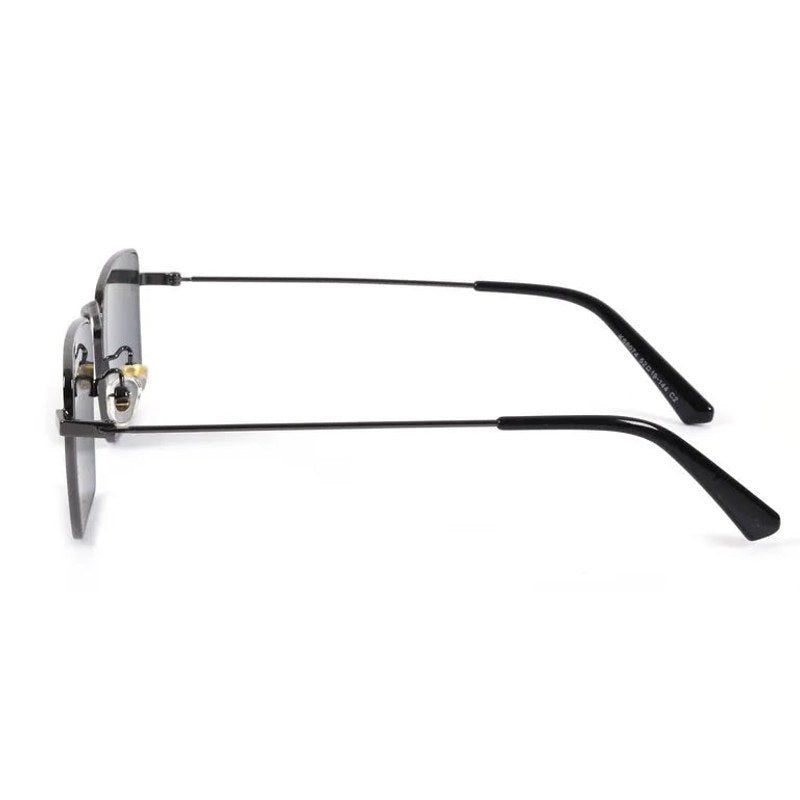 Feryn Grey Medium Full Rim Rectangle Sunglasses for Men & Women — Hashtag Eyewears
