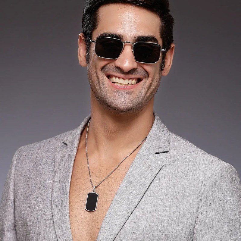 Feryn Silver Medium Full Rim Rectangle Sunglasses for Men & Women — Hashtag Eyewears