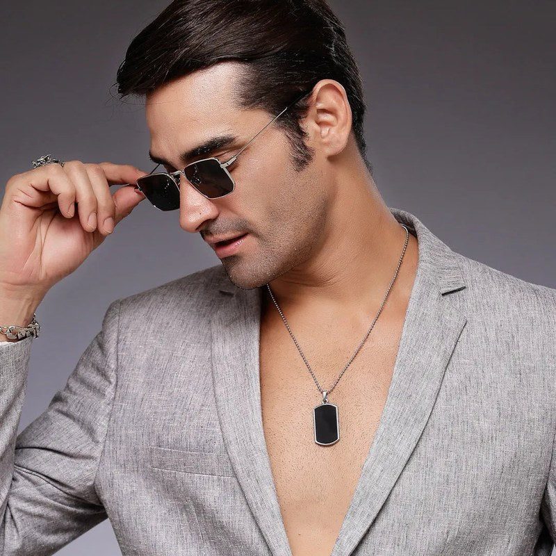Feryn Silver Medium Full Rim Rectangle Sunglasses for Men & Women — Hashtag Eyewears