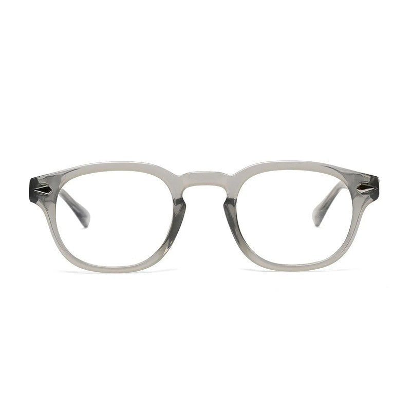 FlexiTint | Transparent Greenish Grey Medium Full Rim Square Computer Glasses for Men & Women [Photochromic]