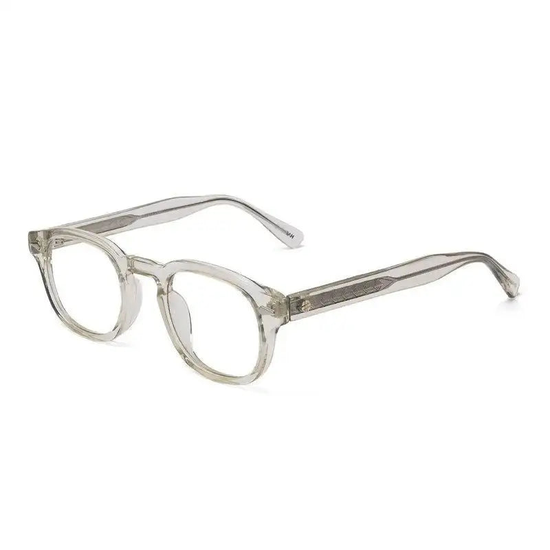 FlexiTint | Transparent Light Green Medium Full Rim Square Computer Glasses for Men & Women [Photochromic]