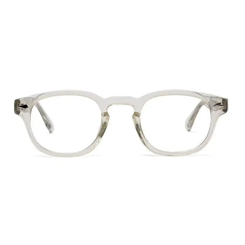 FlexiTint | Transparent Light Green Medium Full Rim Square Computer Glasses for Men & Women [Photochromic]