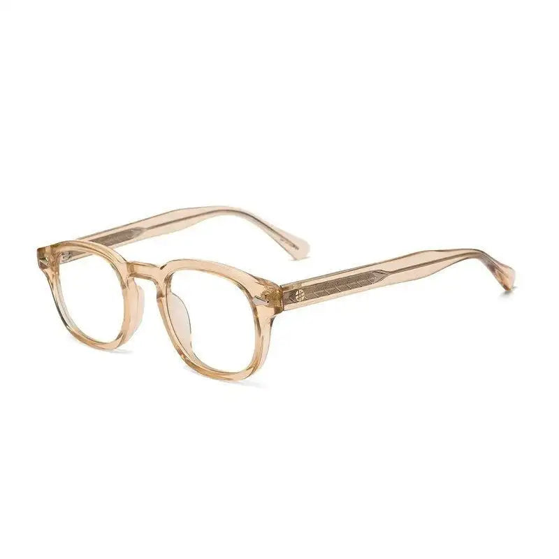 FlexiTint | Transparent Orange Medium Full Rim Square Computer Glasses for Men & Women [Photochromic]