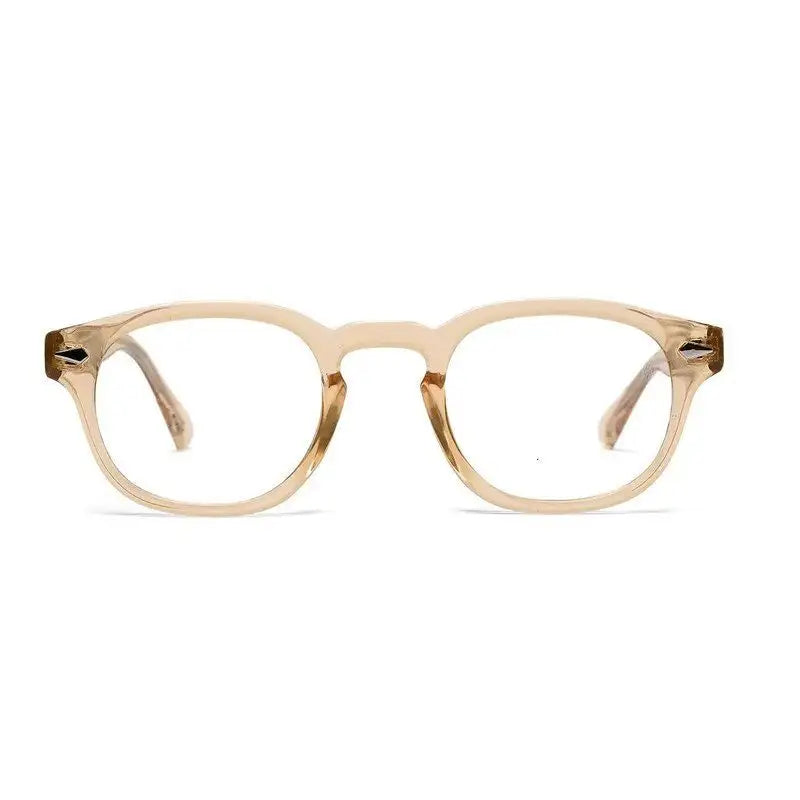 FlexiTint | Transparent Orange Medium Full Rim Square Computer Glasses for Men & Women [Photochromic]
