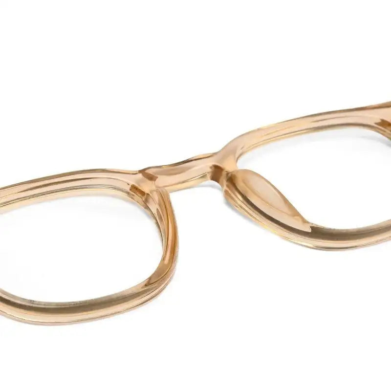 FlexiTint | Transparent Orange Medium Full Rim Square Computer Glasses for Men & Women [Photochromic]
