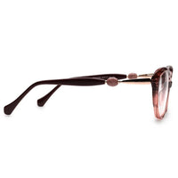 Fluxion Light Reddish Brown Medium Full Rim Cat Eye with Spring Hinges Eyeglasses for Women — Hashtag Eyewears