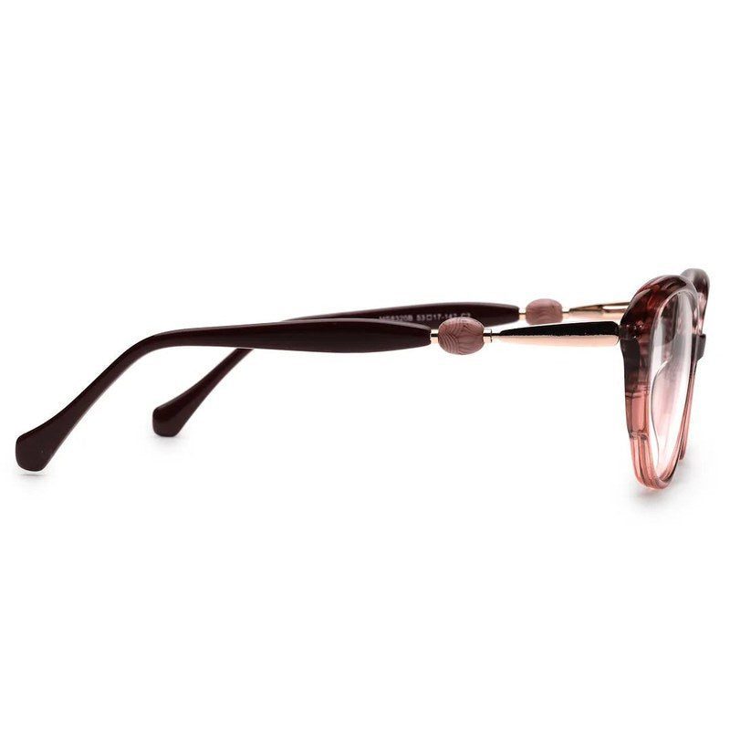 Fluxion Light Reddish Brown Medium Full Rim Cat Eye with Spring Hinges Eyeglasses for Women — Hashtag Eyewears