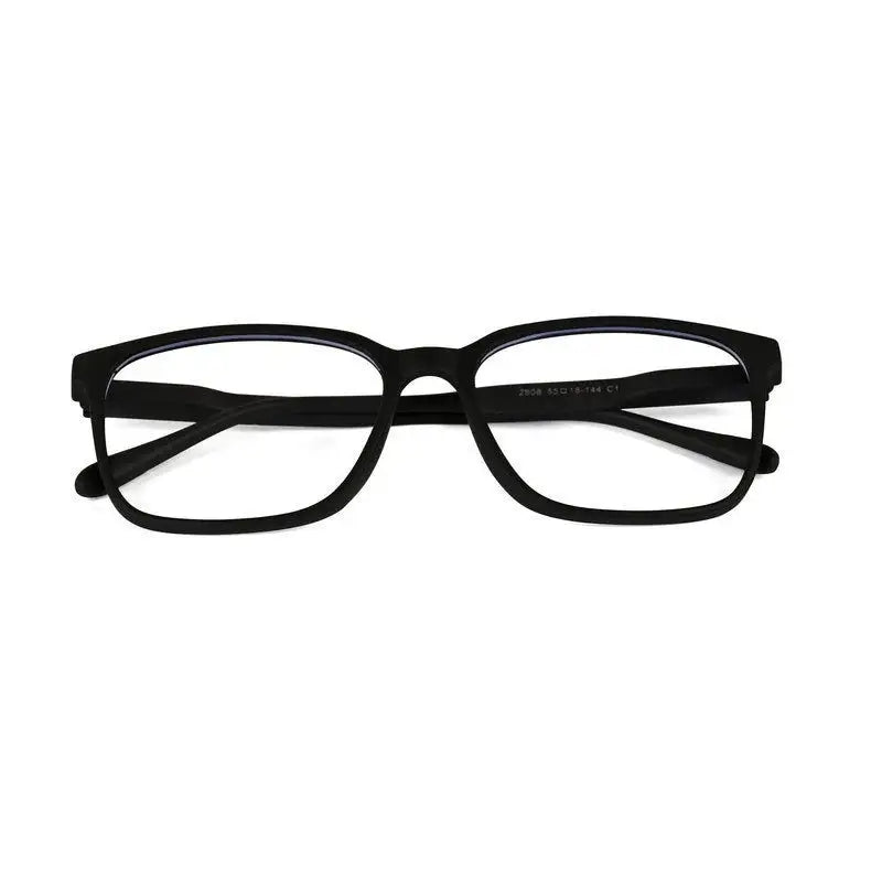Focusly | Black Medium Full Rim RECTANGLE Computer Glasses for Men & Women [Blue Block]