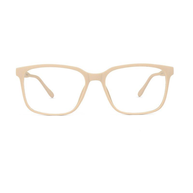 Focusly Cream Medium Full Rim RECTANGLE Computer Glasses for Men & Women — Hashtag Eyewears