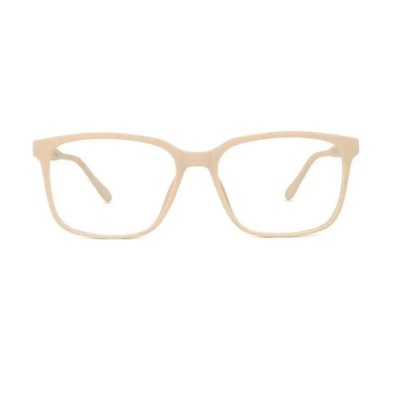 Focusly | Cream Medium Full Rim RECTANGLE Computer Glasses for Men & Women [Blue Block]