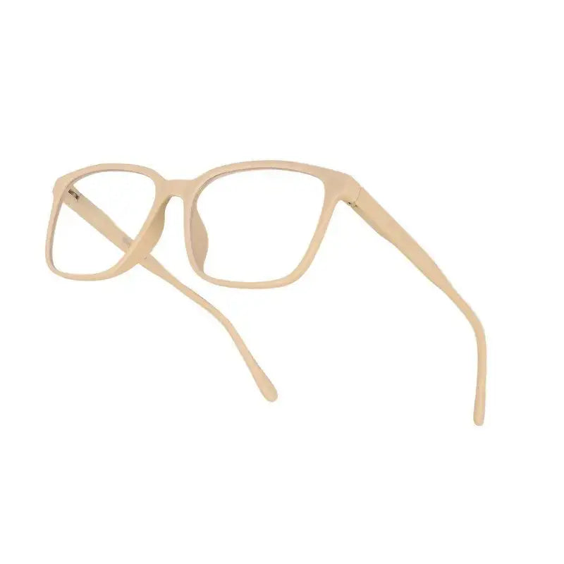 Focusly | Cream Medium Full Rim RECTANGLE Computer Glasses for Men & Women [Blue Block]