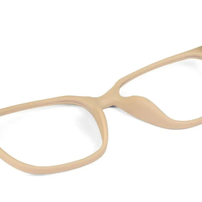 Focusly | Cream Medium Full Rim RECTANGLE Computer Glasses for Men & Women [Blue Block]