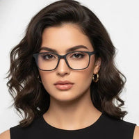 Focusly | Grey Medium Full Rim RECTANGLE Computer Glasses for Men & Women [Blue Block]