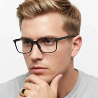 Focusly | Grey Medium Full Rim RECTANGLE Computer Glasses for Men & Women [Blue Block]