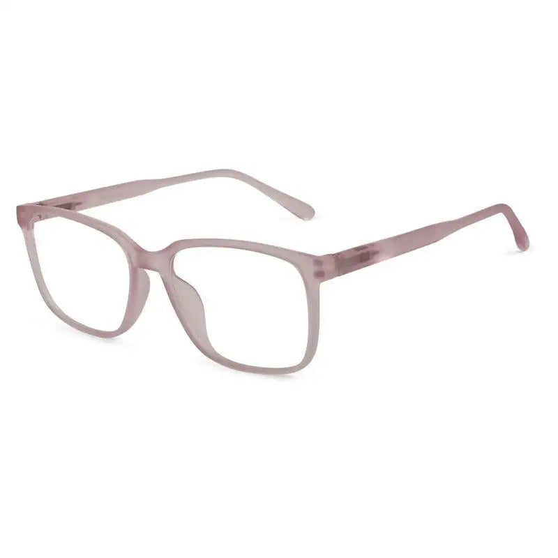 Focusly | Transparent Baby Pink Medium Full Rim RECTANGLE Computer Glasses for Men & Women [Blue Block]