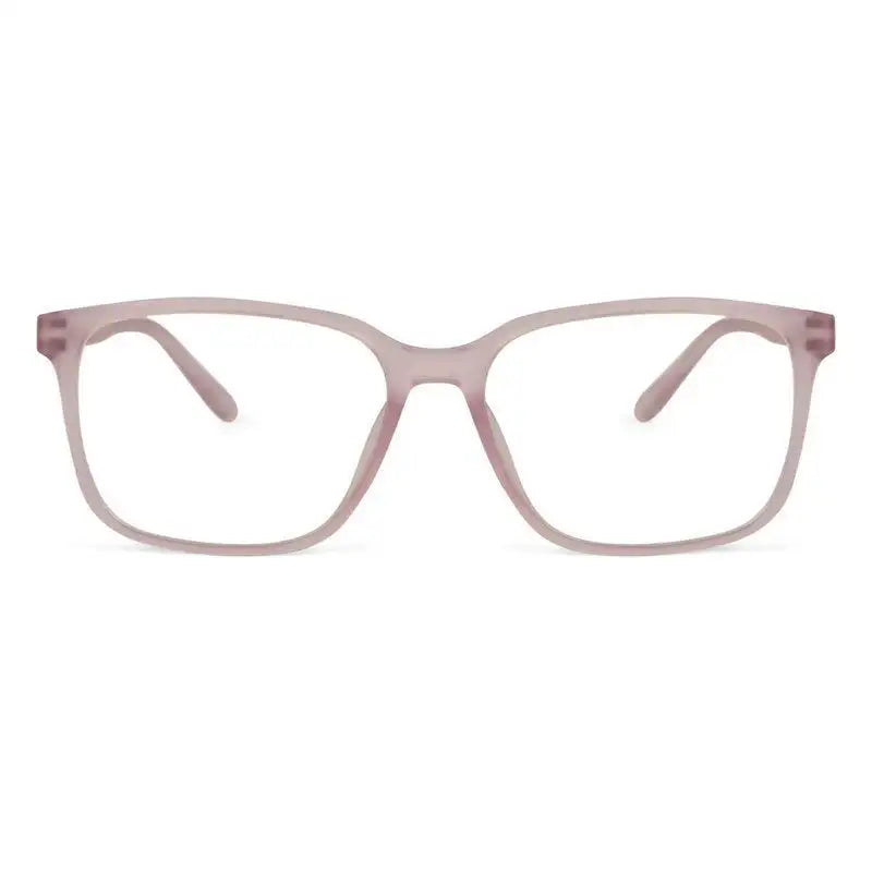 Focusly | Transparent Baby Pink Medium Full Rim RECTANGLE Computer Glasses for Men & Women [Blue Block]