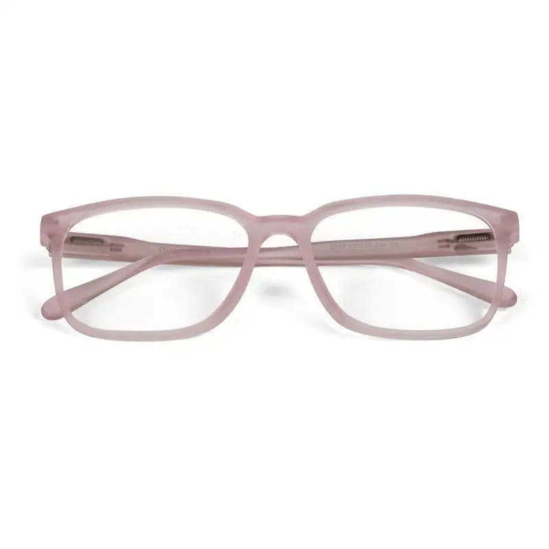 Focusly | Transparent Baby Pink Medium Full Rim RECTANGLE Computer Glasses for Men & Women [Blue Block]