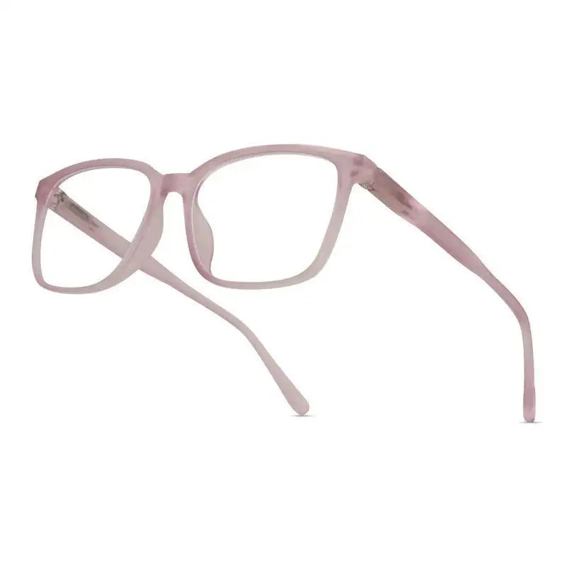 Focusly | Transparent Baby Pink Medium Full Rim RECTANGLE Computer Glasses for Men & Women [Blue Block]