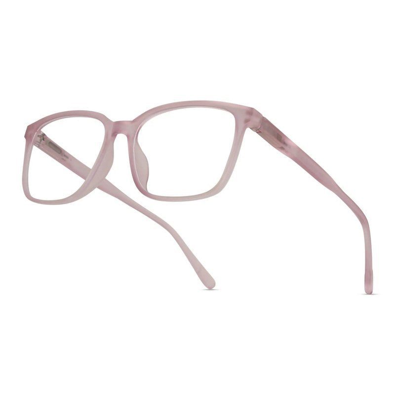 Focusly Transparent Baby Pink Medium Full Rim RECTANGLE Computer Glasses for Men & Women — Hashtag Eyewears