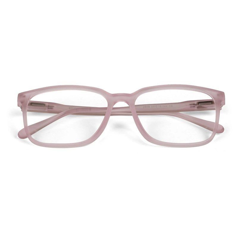 Focusly Transparent Baby Pink Medium Full Rim RECTANGLE Computer Glasses for Men & Women — Hashtag Eyewears