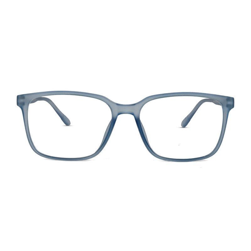 Focusly Transparent Blue Medium Full Rim RECTANGLE Computer Glasses for Men & Women — Hashtag Eyewears