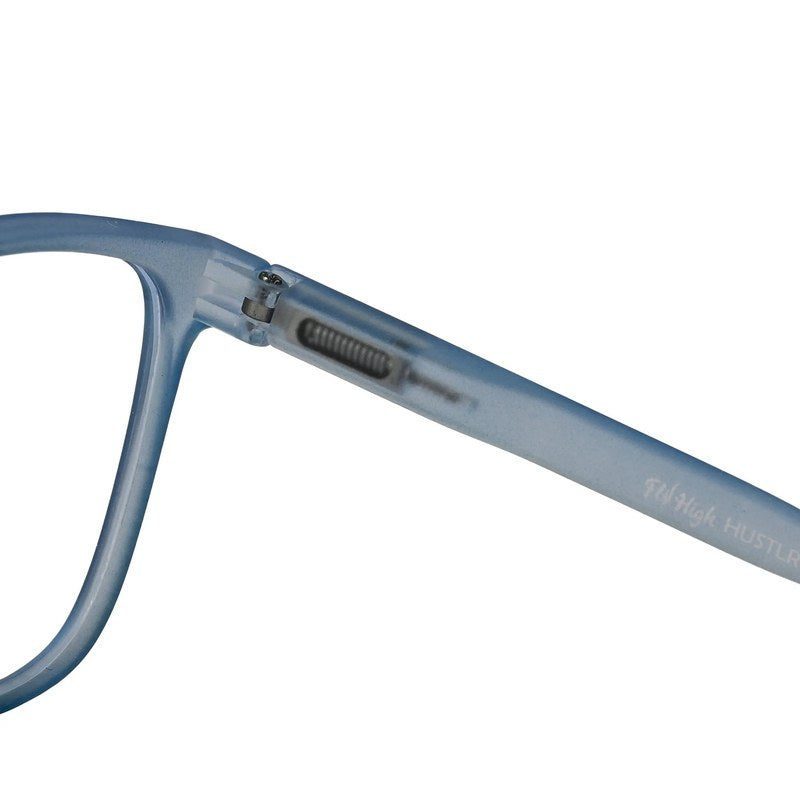 Focusly Transparent Blue Medium Full Rim RECTANGLE Computer Glasses for Men & Women — Hashtag Eyewears