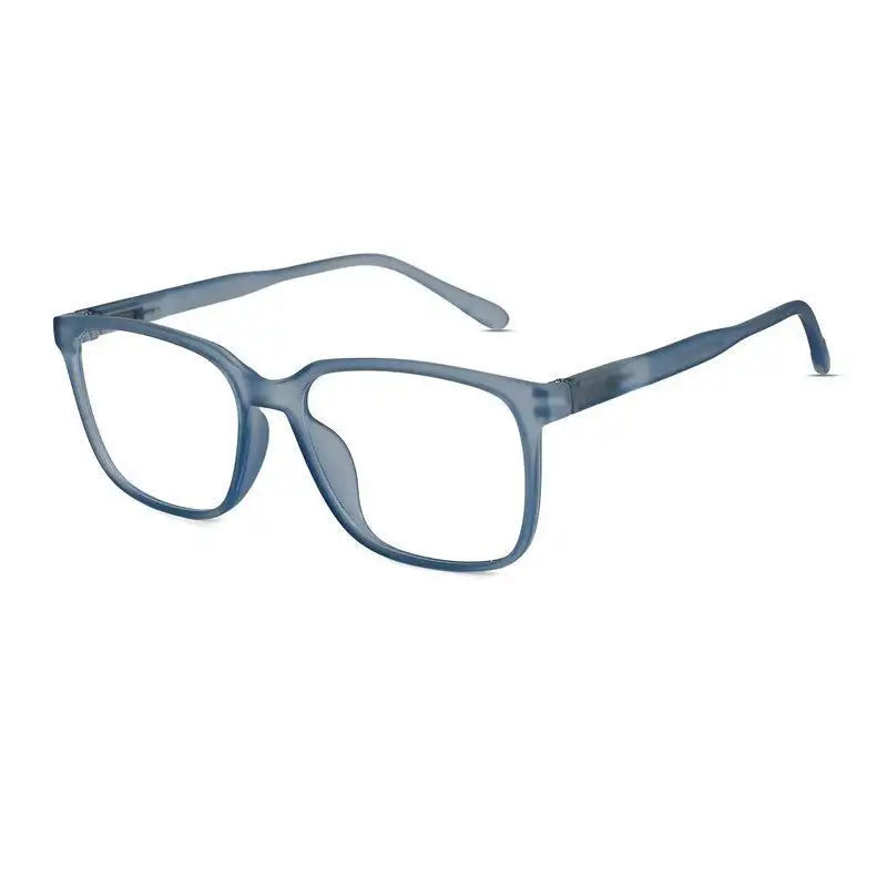 Focusly | Transparent Blue Medium Full Rim RECTANGLE Computer Glasses for Men & Women [Blue Block]