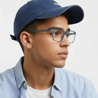 Focusly | Transparent Blue Medium Full Rim RECTANGLE Computer Glasses for Men & Women [Blue Block]