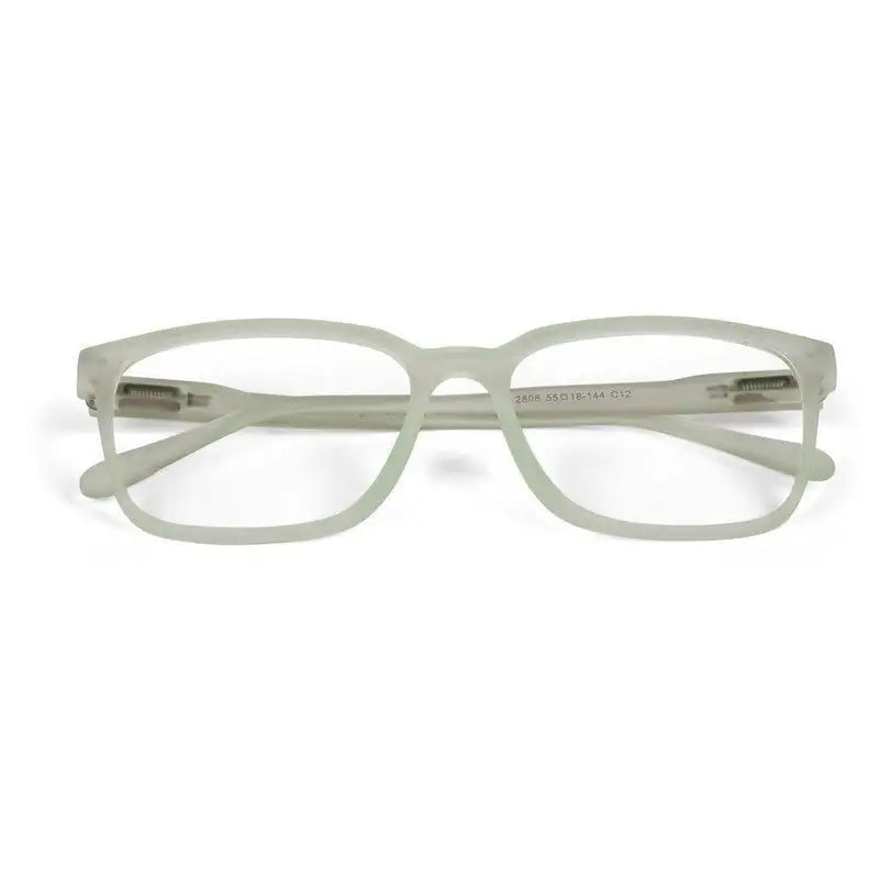 Focusly | Transparent Light Green Medium Full Rim RECTANGLE Computer Glasses for Men & Women [Blue Block]