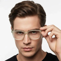 Focusly | Transparent Light Green Medium Full Rim RECTANGLE Computer Glasses for Men & Women [Blue Block]