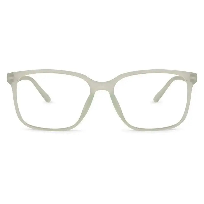Focusly | Transparent Light Green Medium Full Rim RECTANGLE Computer Glasses for Men & Women [Blue Block]