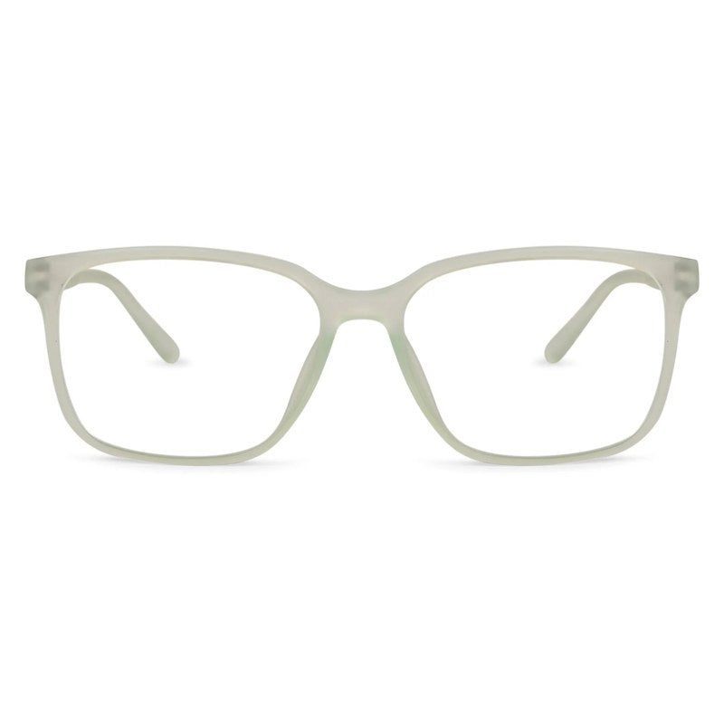 Focusly Transparent Light Green Medium Full Rim RECTANGLE Computer Glasses for Men & Women — Hashtag Eyewears