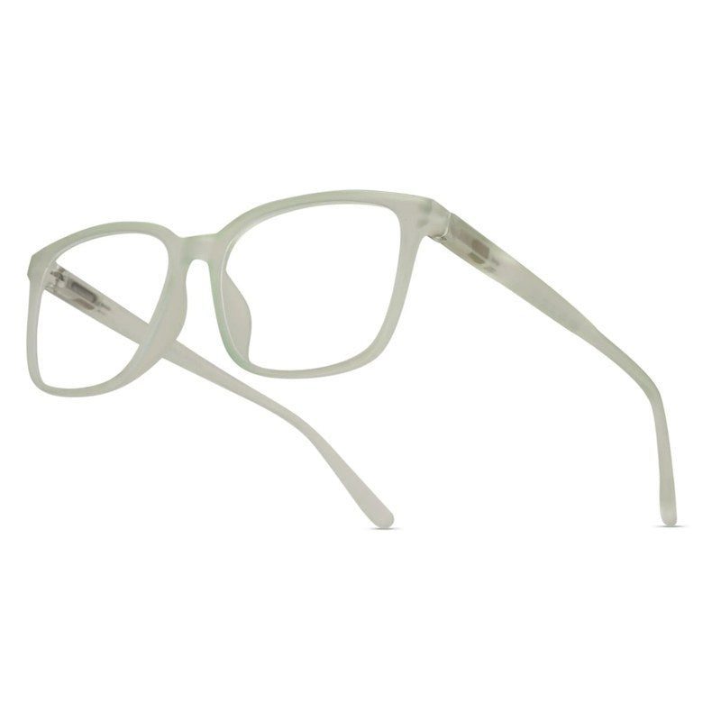 Focusly Transparent Light Green Medium Full Rim RECTANGLE Computer Glasses for Men & Women — Hashtag Eyewears