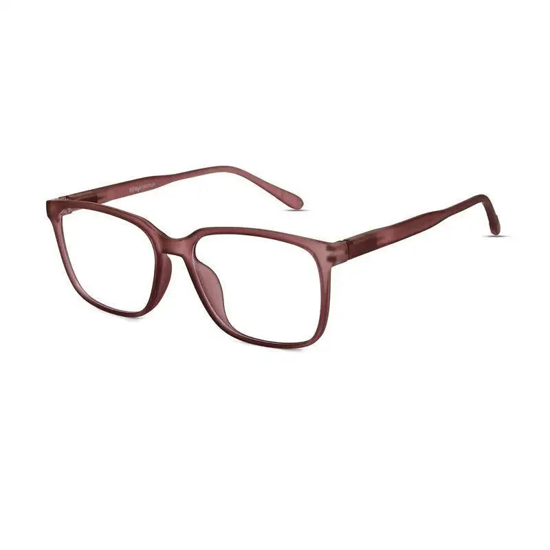 Focusly | Transparent Mate Maroon Medium Full Rim RECTANGLE Computer Glasses for Men & Women [Blue Block]