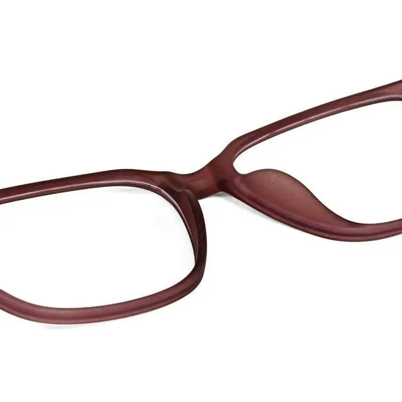 Focusly | Transparent Mate Maroon Medium Full Rim RECTANGLE Computer Glasses for Men & Women [Blue Block]