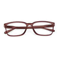 Focusly | Transparent Mate Maroon Medium Full Rim RECTANGLE Computer Glasses for Men & Women [Blue Block]