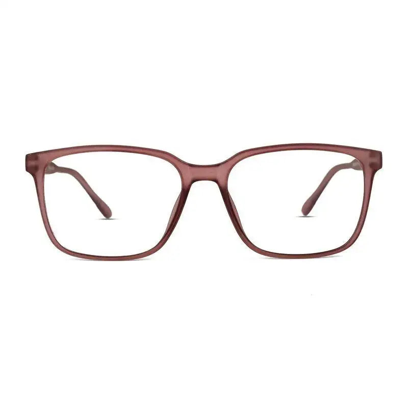 Focusly | Transparent Mate Maroon Medium Full Rim RECTANGLE Computer Glasses for Men & Women [Blue Block]