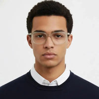 Focusly | Transparent Medium Full Rim RECTANGLE Computer Glasses for Men & Women [Blue Block]