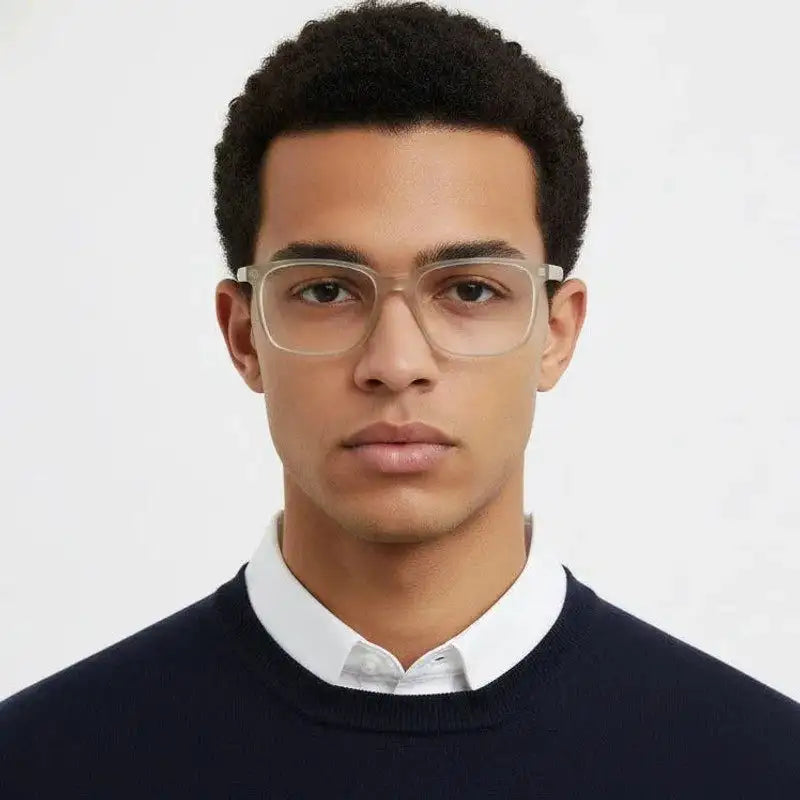 Focusly | Transparent Medium Full Rim RECTANGLE Computer Glasses for Men & Women [Blue Block]